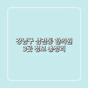 강남구 삼전동 한의원 3곳 정보 총정리