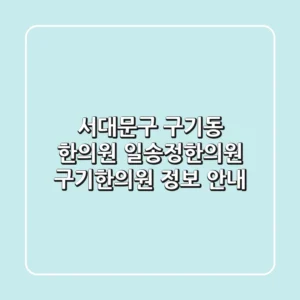 서대문구 구기동 한의원: 일송정한의원, 구기한의원 정보 안내